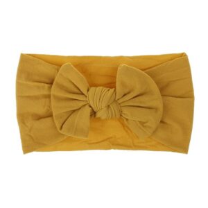 Kids Bohemian Solid Color Wide Bow Headband