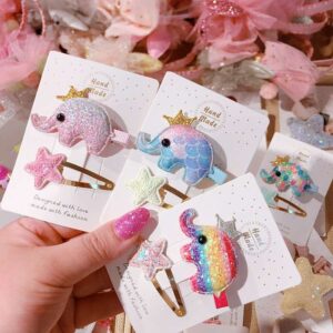 Children Colorful Rainbow Elephant Hair Clip