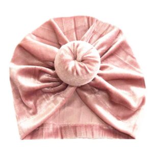Fashion Baby Velvet Solid Color Knot Design Hat