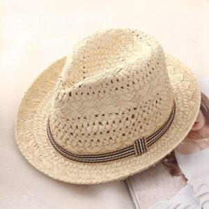 Kids Style Fashion Handmade Straw Summer Sun-protective Fedora Hat