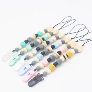 Baby Silicone Beads Plastic Clip Pacifier Chains