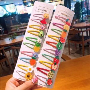 Fresh Style Girl Resin Cute Multicolor Hairpin Hair Accessories Set