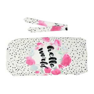Newborn Muslin Letter Printed Sleep Bag Swaddle Wrap And Headband Set