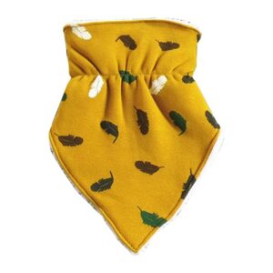 New Arrived Baby Cotton Velvet Warm Feather Printed Button Triangle Bibs