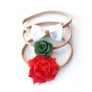 3Pcs Set Baby Girls Nylon Lace Chiffon Flower And Bowknot Vintage Headbands