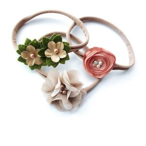 3Pcs Set Factory Direct Sale Girls Nylon Different Pretty Artificial Flowers Headbands