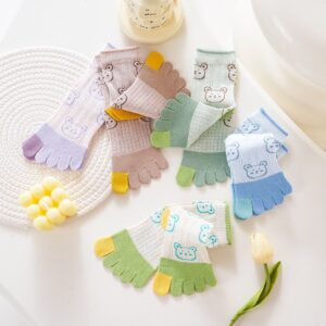 Summer Ultra-Thin Children's Five-Finger Cartoon Bear Socks