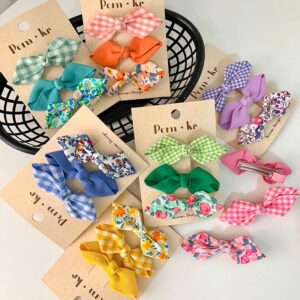 Kids Girls Cute Sweet Tiny Flower Plaid Hairpin