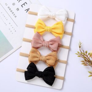 Kids Girls Cute Bow Corduroy Double Nylon Socks Hair Band