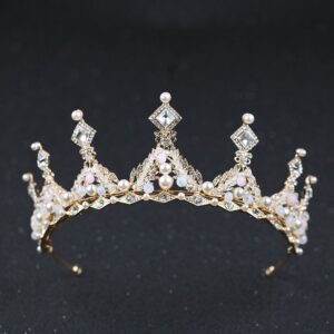 Kids Girls Cute Sweet Crown Pearl Rhinestone Headwear