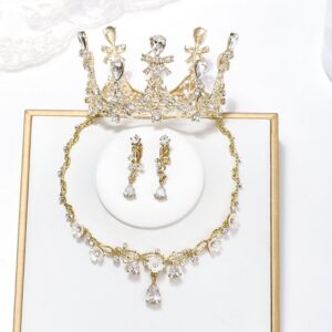 Kids Girls Cute Sweet Crown Rhinestone Headwear Set