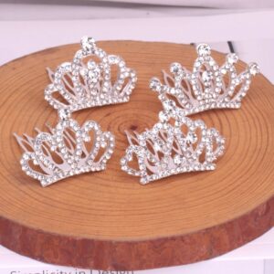 Kids Girls Cute Sweet Crown Rhinestone Comb Headwear