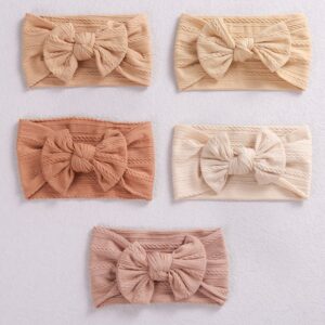 Baby Basic Solid Color Bow Elastic Headband Hair Accessory
