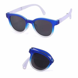 Kids Unisex Fashion Casual Gradients Round Frame Folding Sunglasses