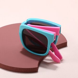 Kids Unisex Fashion Casual Cute Square Frame Folding Sunglasses