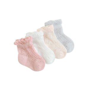 Toddlers Newborn Baby Fashion Boys Girls Casual Mesh Thin Socks 4pairs Set