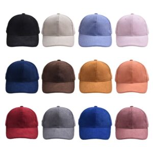 Girls Boys Neuter Outdoor Solid Color Corduroy Baseball Cap