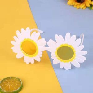 Kids Unisex Fashion Casual Party Candy Color Daisy Round Frame Sunglasses