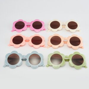 Kids Unisex Fashion Casual Candy Color Floral Pattern Sunglasses