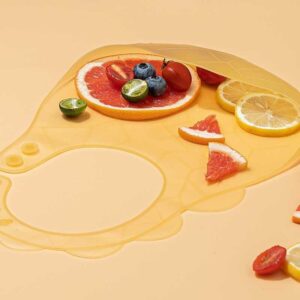 Baby Care Solid Color Silicone Lightweight Slippery Towel Bib