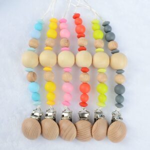Baby Silicone Bead Tooth Gel Anti-Drop Pacifier Chains
