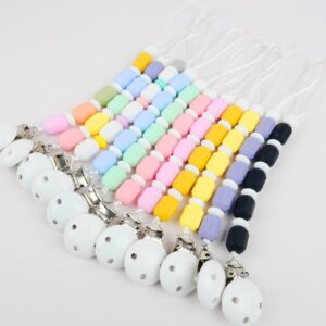 Baby Candy Color Polygon Silicone Anti-Drop Pacifier Chains