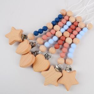 Kids Unisex Cute Love Star Silicone Anti-Drop Pacifier Chains