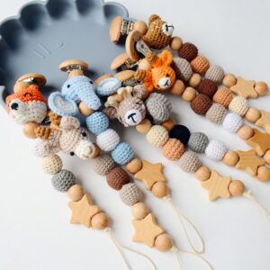 Kids Unisex Cute Cartoon Animals Anti-Drop Pacifier Chains