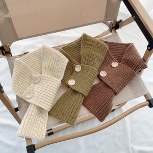 Kids Unisex Autumn Winter Casual Solid Color Knitwear Scarf