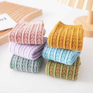 Kids Unisex Cute Stripe Cotton Mid-Calf Socks