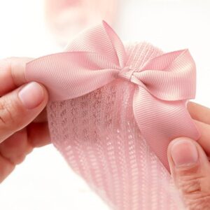 Kids Unisex Cute Bow Solid Mesh Mid-Calf Socks