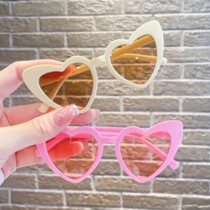 Kids Unisex Fashion Casual Cute Heart Shaped Sunglasses