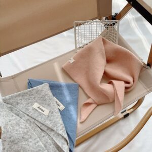 Kids Unisex Autumn Winter Versatile Solid Color Knitted Scarf