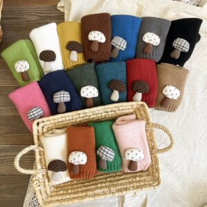 Kids Unisex Autumn Winter Solid Color Thickening Knitwear Scarf