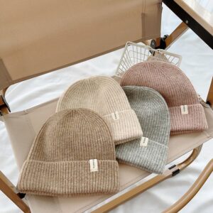 Kids Unisex Autumn Winter Casual Basic Versatile Solid Color Knitwear Hat