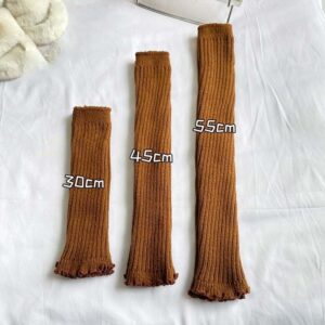 Kids Unisex Cute Solid Stripe Cotton Thickening Leg Warmers Socks