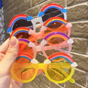 Kids Unisex Fashion Casual Cute Rainbow Color Sunglasses