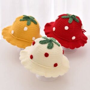 Kids Casual Cute Polka Dot Knitwear Fisherman Hat