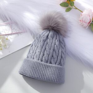 Kids Casual Cute Basic Versatile Fur Ball Solid Color Knitwear Hat