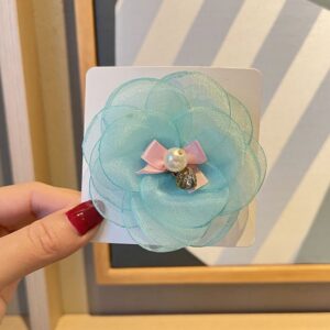 Fashion Kids Girls Sweet Cute Pearl Floral Bow Hairpin