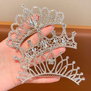 Kids Girls Sweet Cute Rhinestone Pearl Crown Comb Hairclip