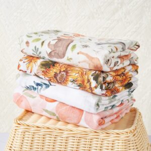Newborn Baby Summer Muslin Digital Printed Bamboo Cotton Blanket Swaddles 120 X 110 CM