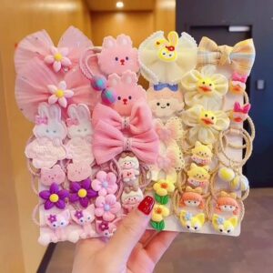 Kids Girls Cute Sweet Floral Fruit Bow Cartoon Hair Rings