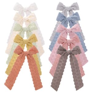Kids Girls Cute Sweet Solid Color Bow Lace Ribbon Hairpin