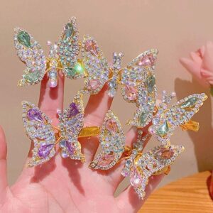 Kids Girls Cute Sweet Multicolor Butterfly Rhinestone Hairpin