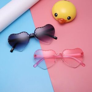 Kids Unisex Fashion Casual Cute Heart Frame Candy Color Sunglasses