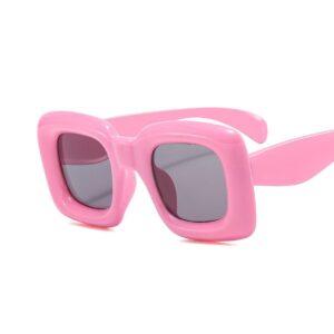 Kids Fashion Holiday Candy Color Square Frame Sunglasses