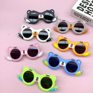 Kids Fashion Casual Holiday Candy Color Bear Sunglasses