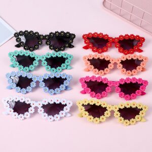 Kids Fashion Casual Holiday Candy Color Small Flower Sunglasses