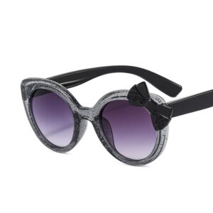 Kids Fashion Holiday Cute Bow Round Frame Sunglasses